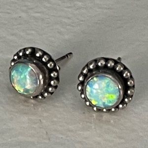 Opal earrings in silver